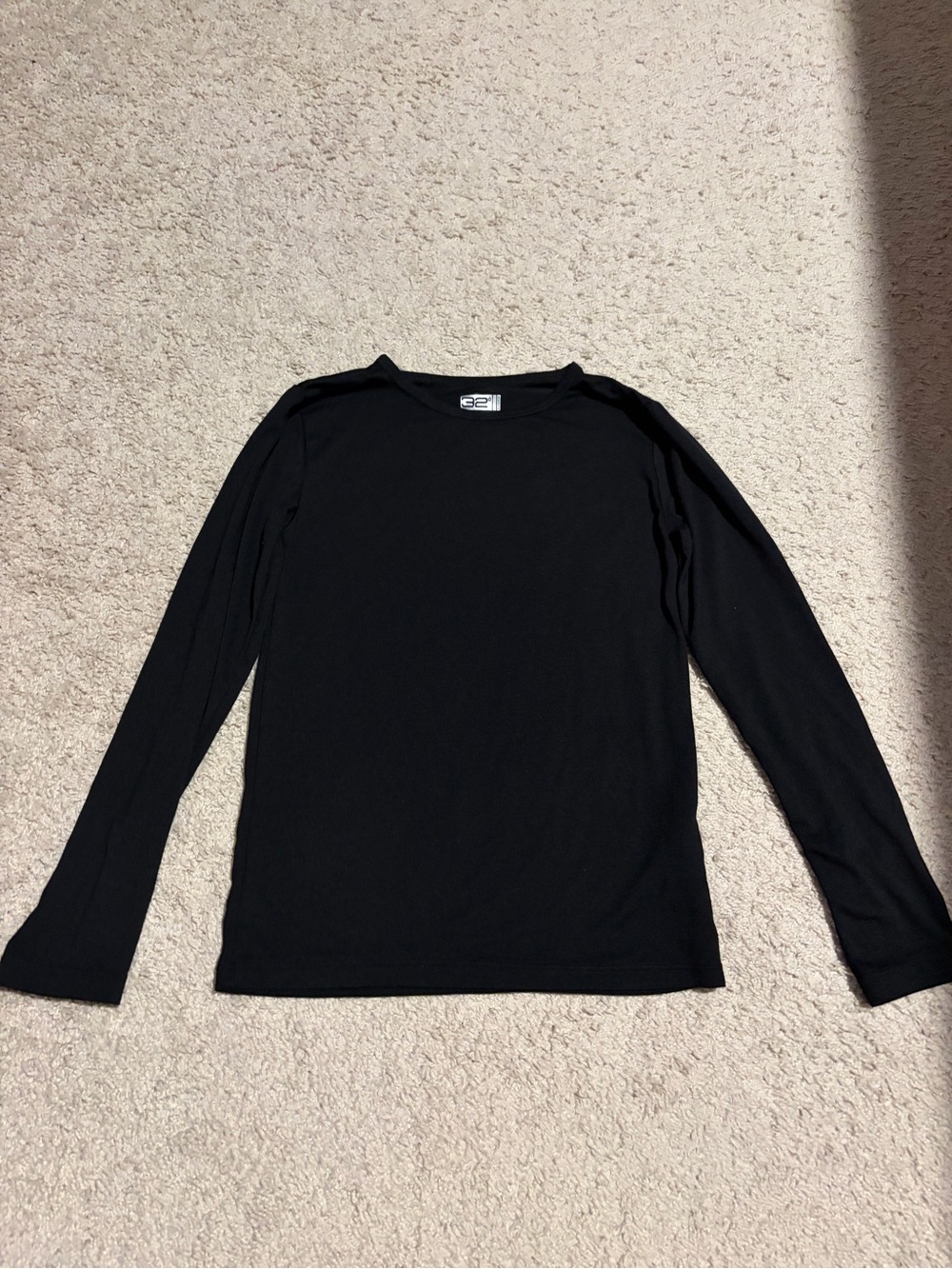 Black Long Sleeve Crewneck Top